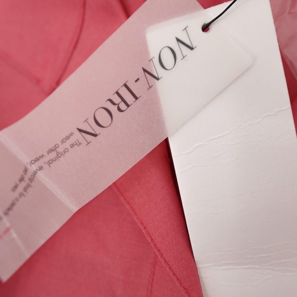 Foxcroft Shirt Womens 14 Red Pandora 3/4 Sleeve Button Front Designer - Picture 9 of 12